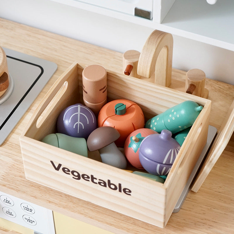 Wooden Food and Knife Play Set