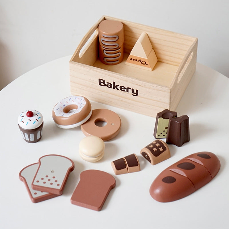 Wooden Food and Knife Play Set