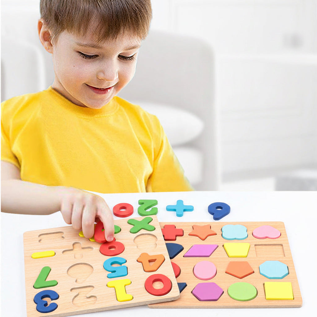 Wooden Letters & Numbers Board