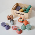 Wooden Food and Knife Play Set