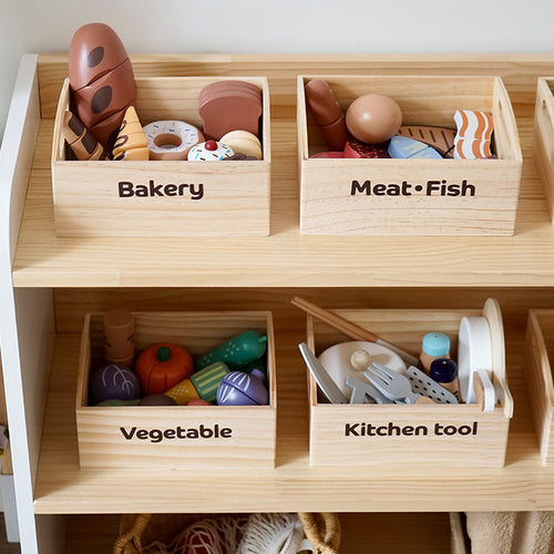 Wooden Food and Knife Play Set