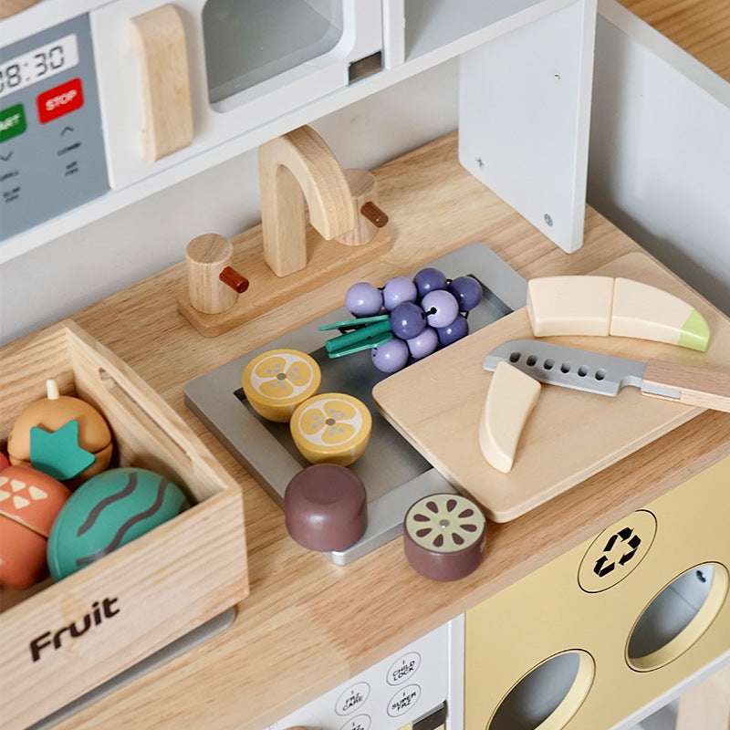Wooden Food and Knife Play Set