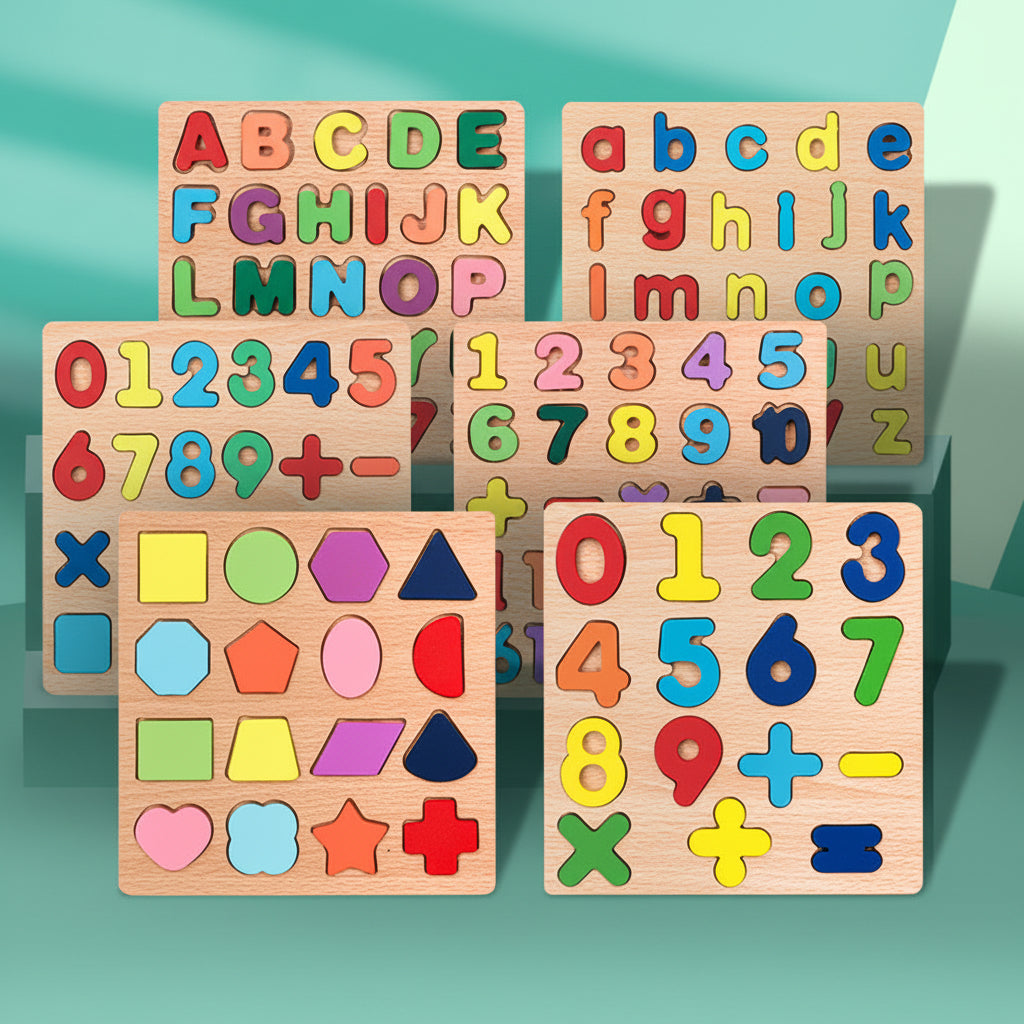 Wooden Letters & Numbers Board