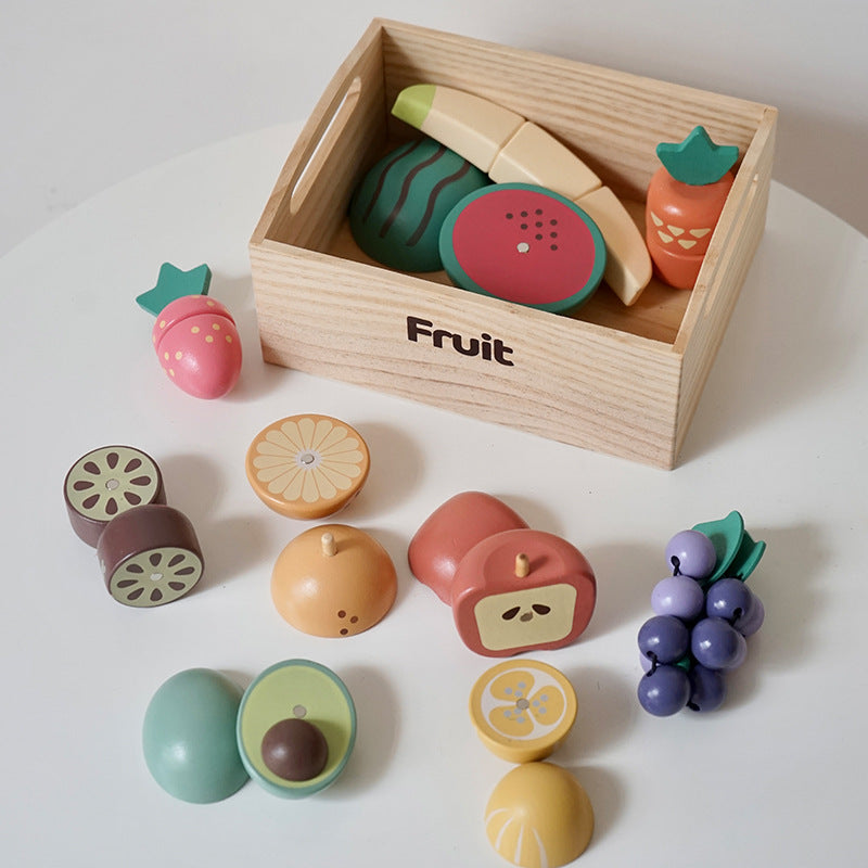 Wooden Food and Knife Play Set